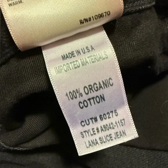 AGOLDE Lana Slice Mid-rise Straight-leg Jeans Distressed Black Gray Leg Hole - Picture 14 of 16